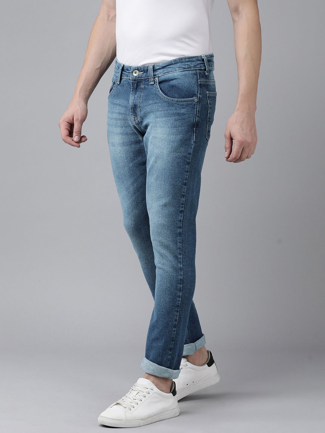 SPYKAR Men Slim Fit Low-Rise Heavy Fade Stretchable Jeans