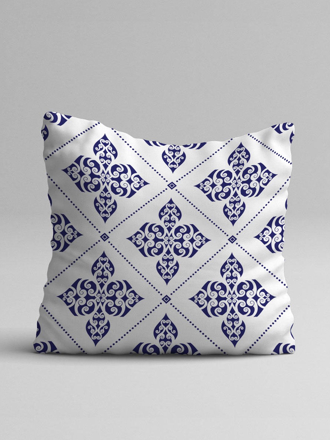 STITCHNEST Blue & White Set of 5 Ethnic Motifs Square Cushion Covers