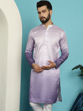 SOJANYA Embellished Sequinned Long Sleeves Straight Jacquard Cotton Silk Kurta