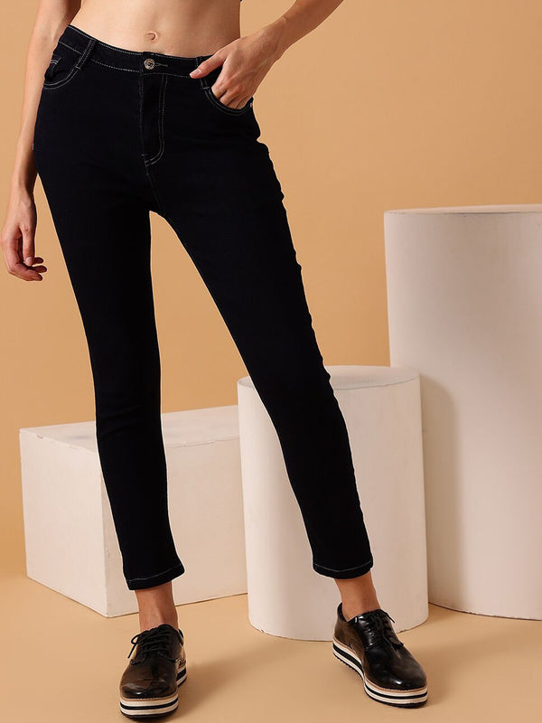 STREET 9 BASICS Women Narrow Slim Fit Clean Look Stretchable Cropped Jeans