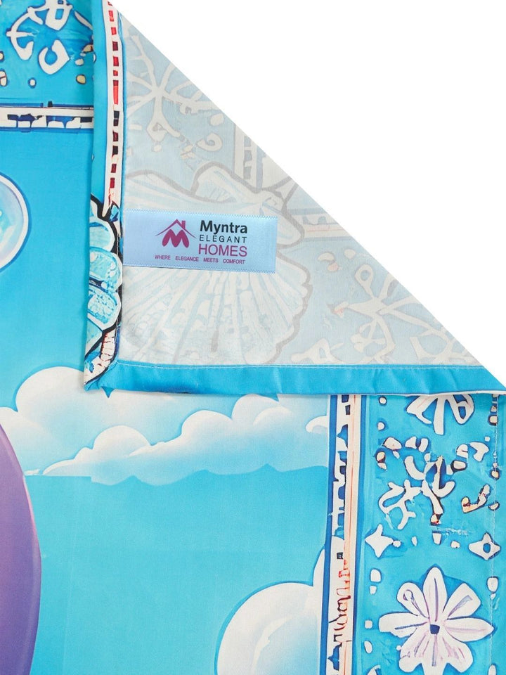 Myntra Elegant Homes Biru & Merah Jambu Watak Kartun 400 TC Cadar King dengan 2 Sarung Bantal