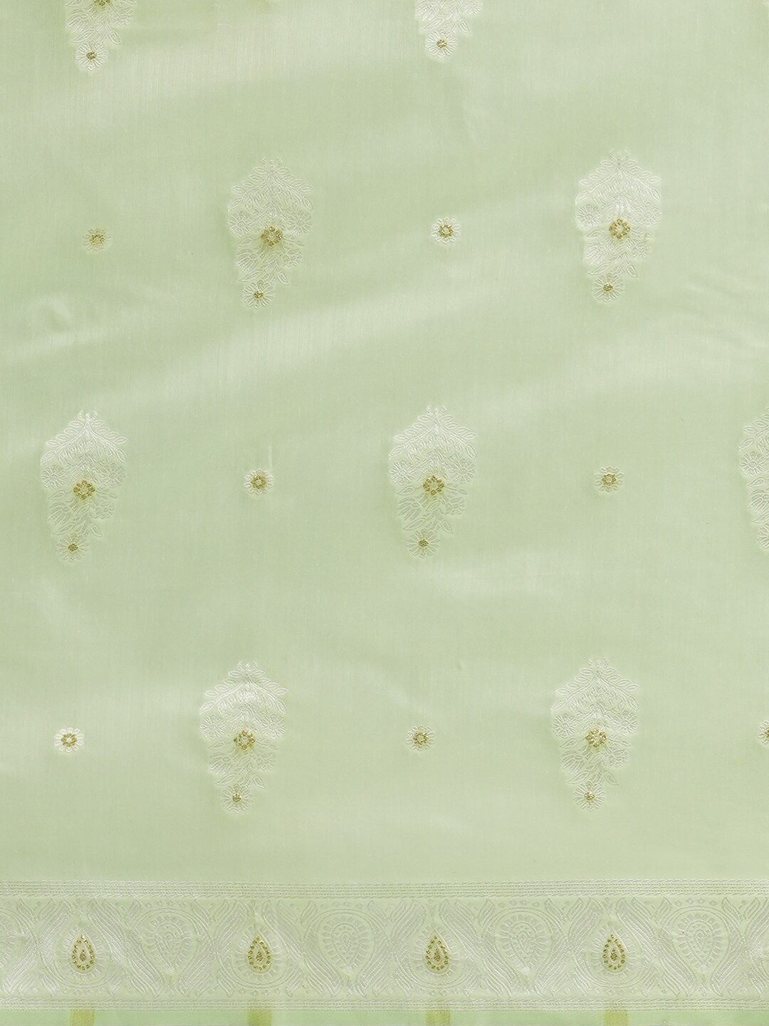 Saree mall Green Woven Design Silk Cotton Banarasi Sarees