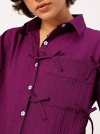 DressBerry Tether Tale Striped Texture Shirt