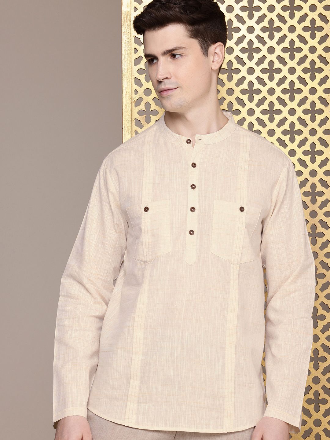 House of Pataudi Men Mandarin Collar Kurta