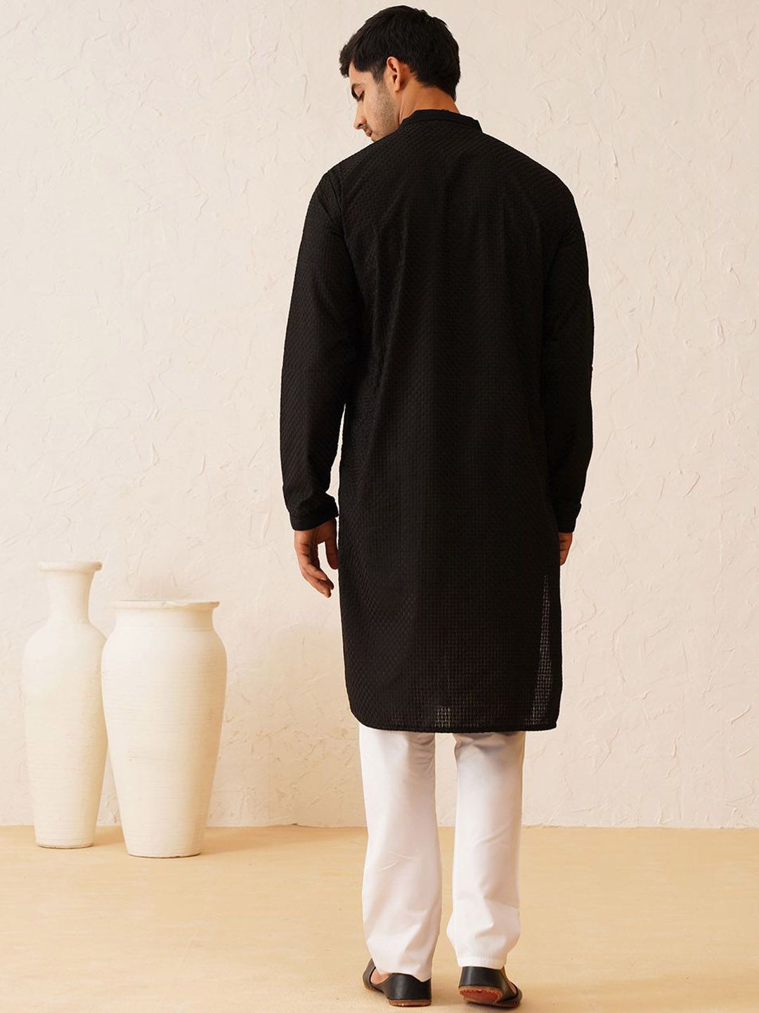 SOJANYA Embroidered Regular Thread Work Pure Cotton Kurta with Churidar