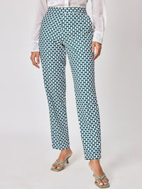 The Label Life Women Geometric Printed Relaxed Straight Leg Straight Fit Trousers