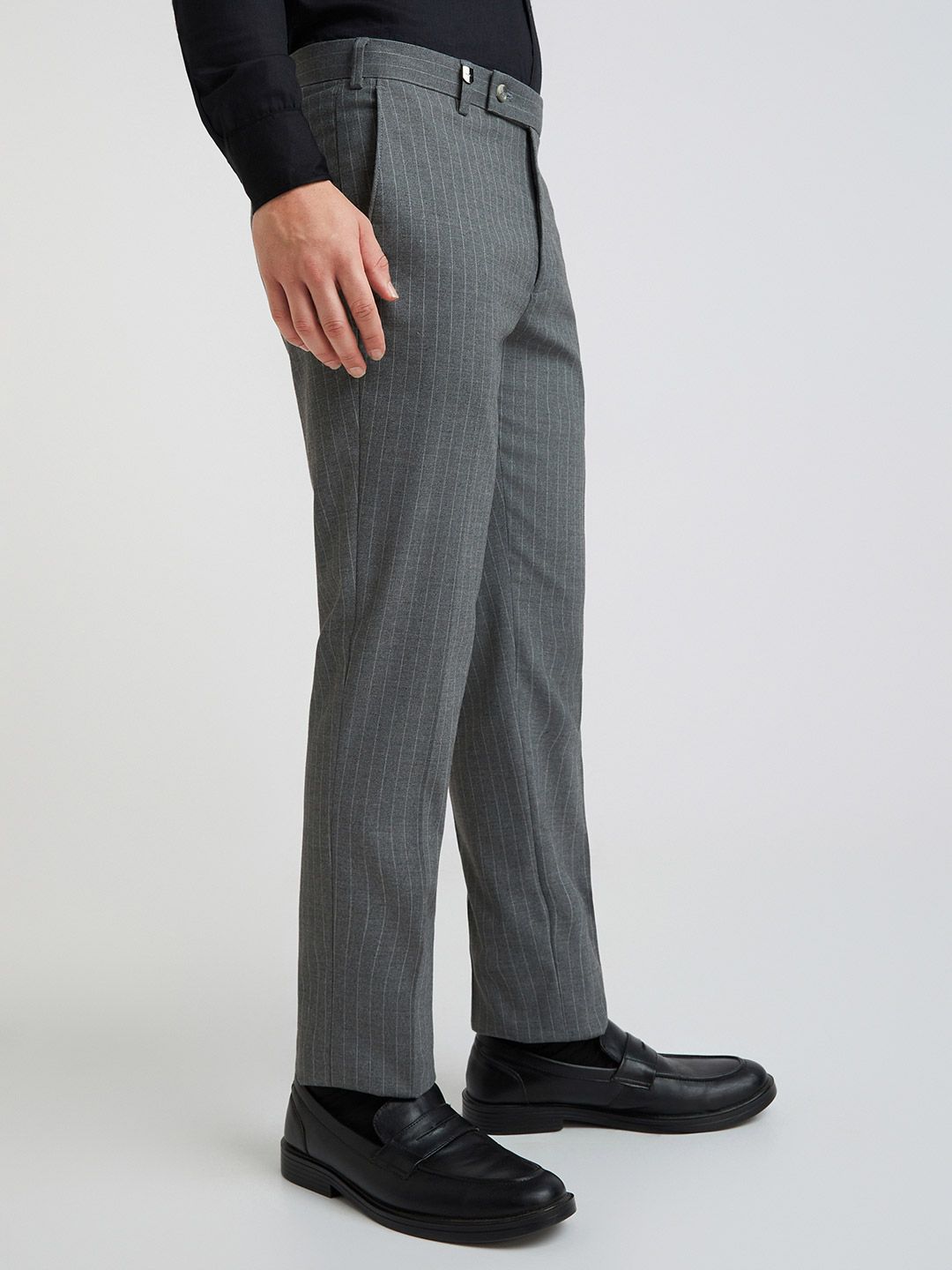 Park Avenue Men Striped Slim Fit Formal Trousers