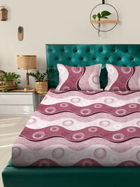Myntra Elegant Homes Pink 300 TC Dilengkapi Cadar King dengan 2 Sarung Bantal-98 x 89 inci