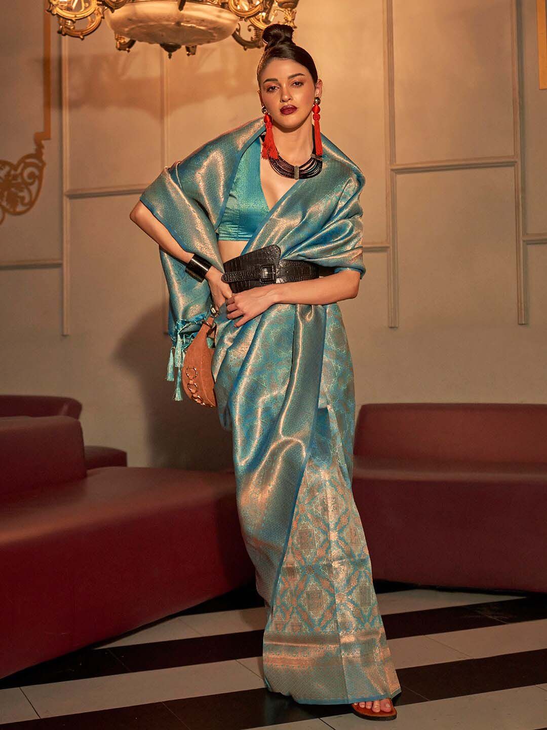 Saree mall Ethnic Motifs Zari Kanjeevaram Sarees
