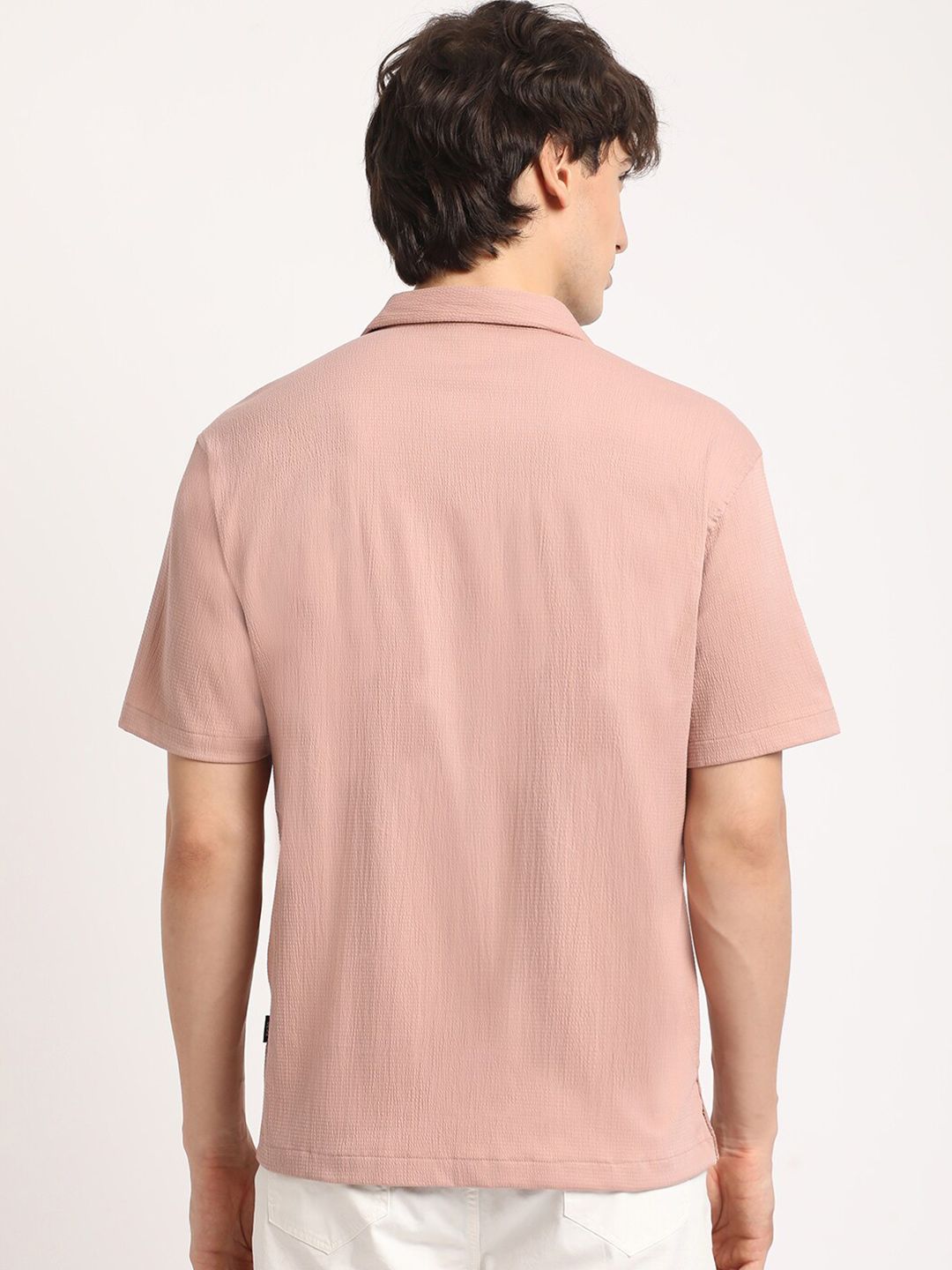 THE BEAR HOUSE Men Self Designed Regular Fit Casual Shirt