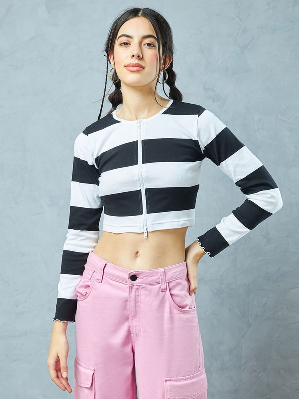 Bewakoof Striped Cotton Crop Top