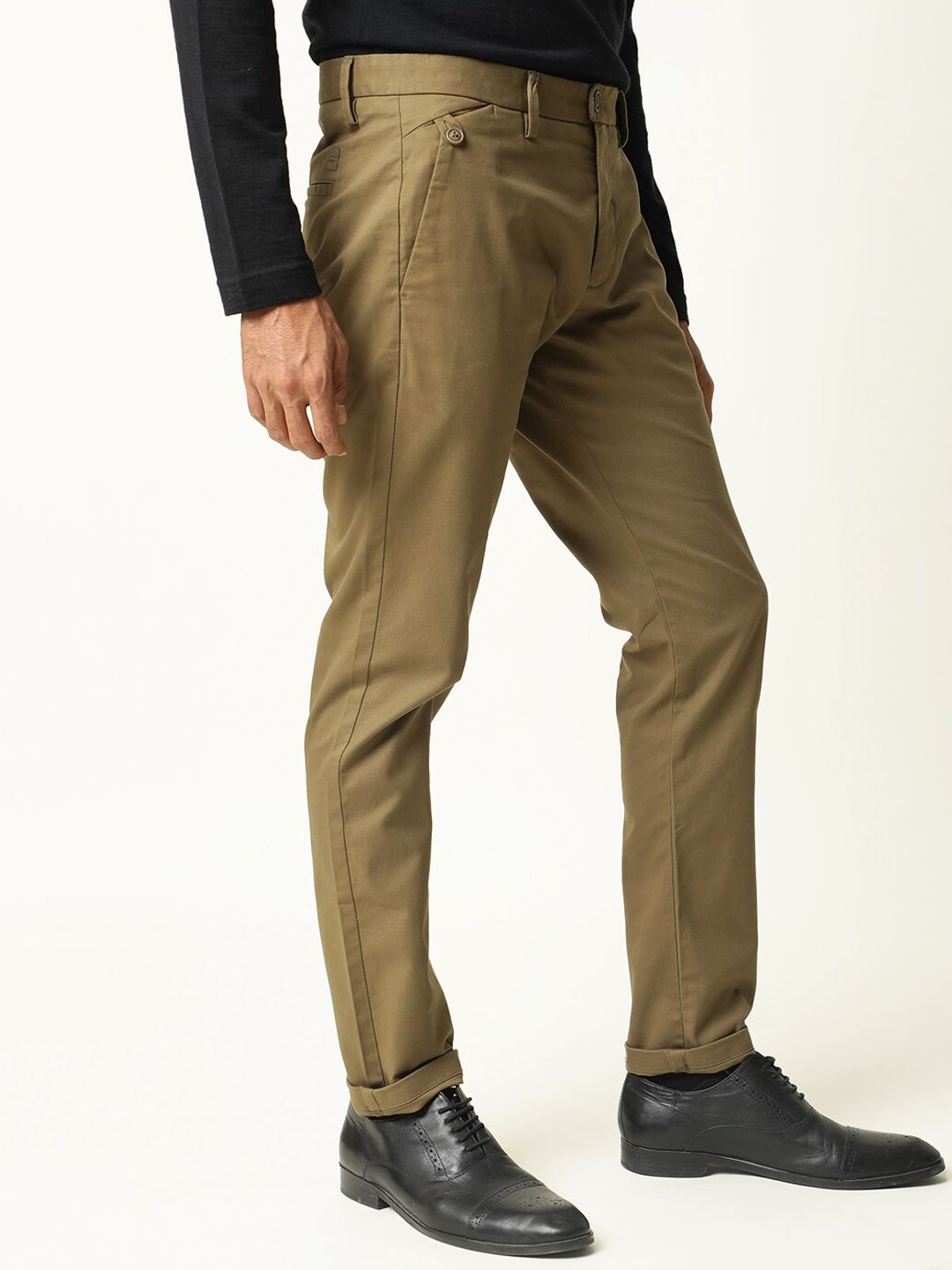 RARE RABBIT Men Jacob Mid-Rise Cotton Slim Fit Trouser