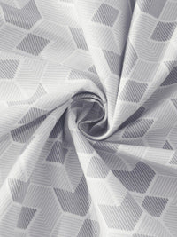 KLOTTHE Grey Geometric Cotton 300 TC King Fine Bedsheet with 2 Pillow Covers-98 x 87 inches