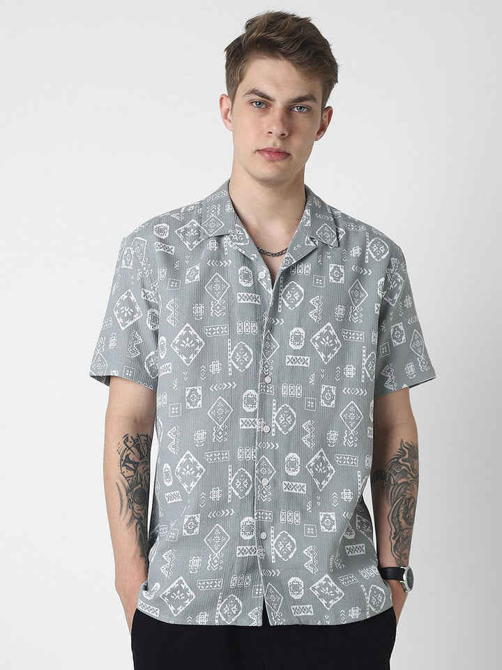 VASTRADO Men Classic Opaque Printed Casual Shirt