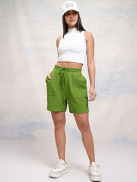 Tokyo Talkies Women Self Design High-Rise Regular Fit Shorts