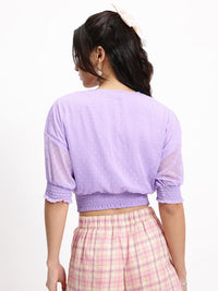 DressBerry Pastel Paradise Lace Love Cinched Waist Top