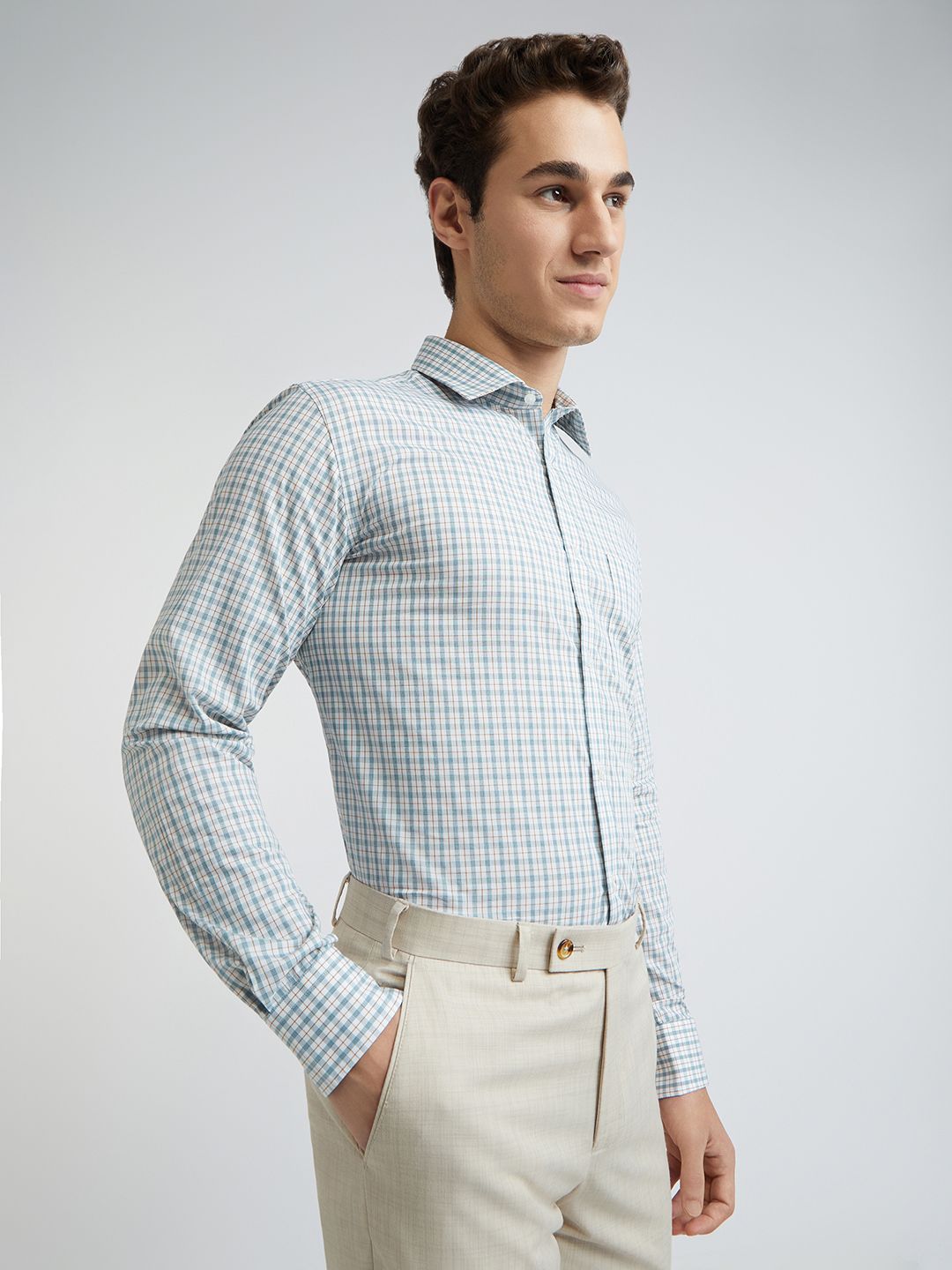 Park Avenue Slim Fit Pure Cotton Checked Formal Shirt