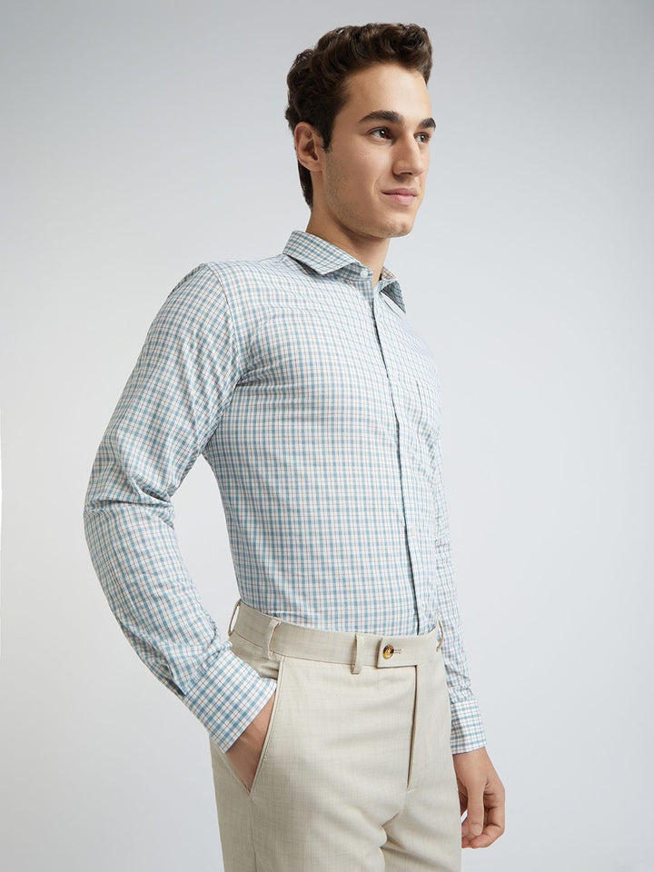 Park Avenue Slim Fit Pure Cotton Checked Formal Shirt