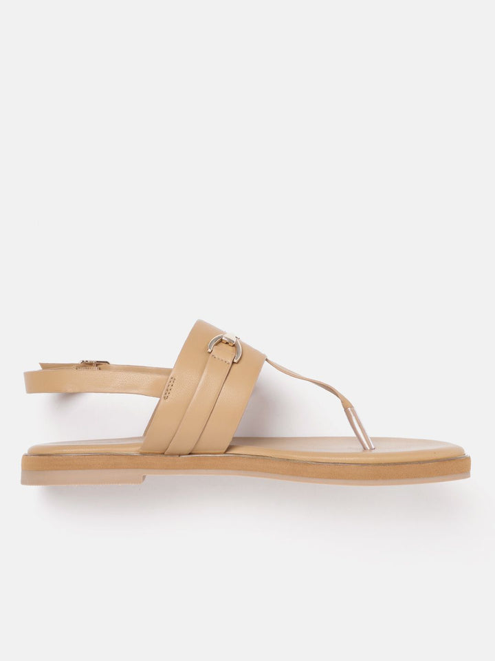 Lino Perros Metallic Detail T-Strap Flats