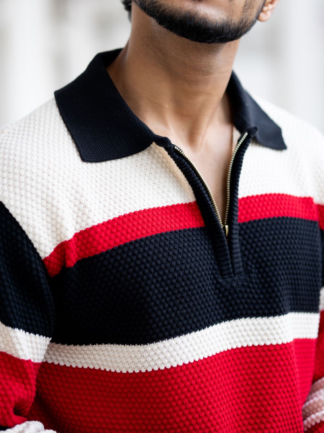 Powerlook Men Striped Polo Collar T-shirt