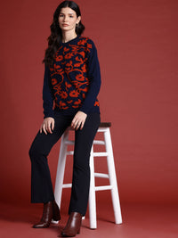all about you Self Design Floral Pullover