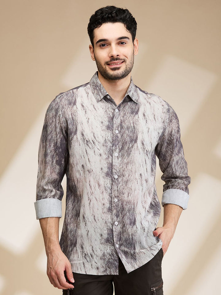 Being Human Men Slim Fit Opaque Printed Casual Shirt