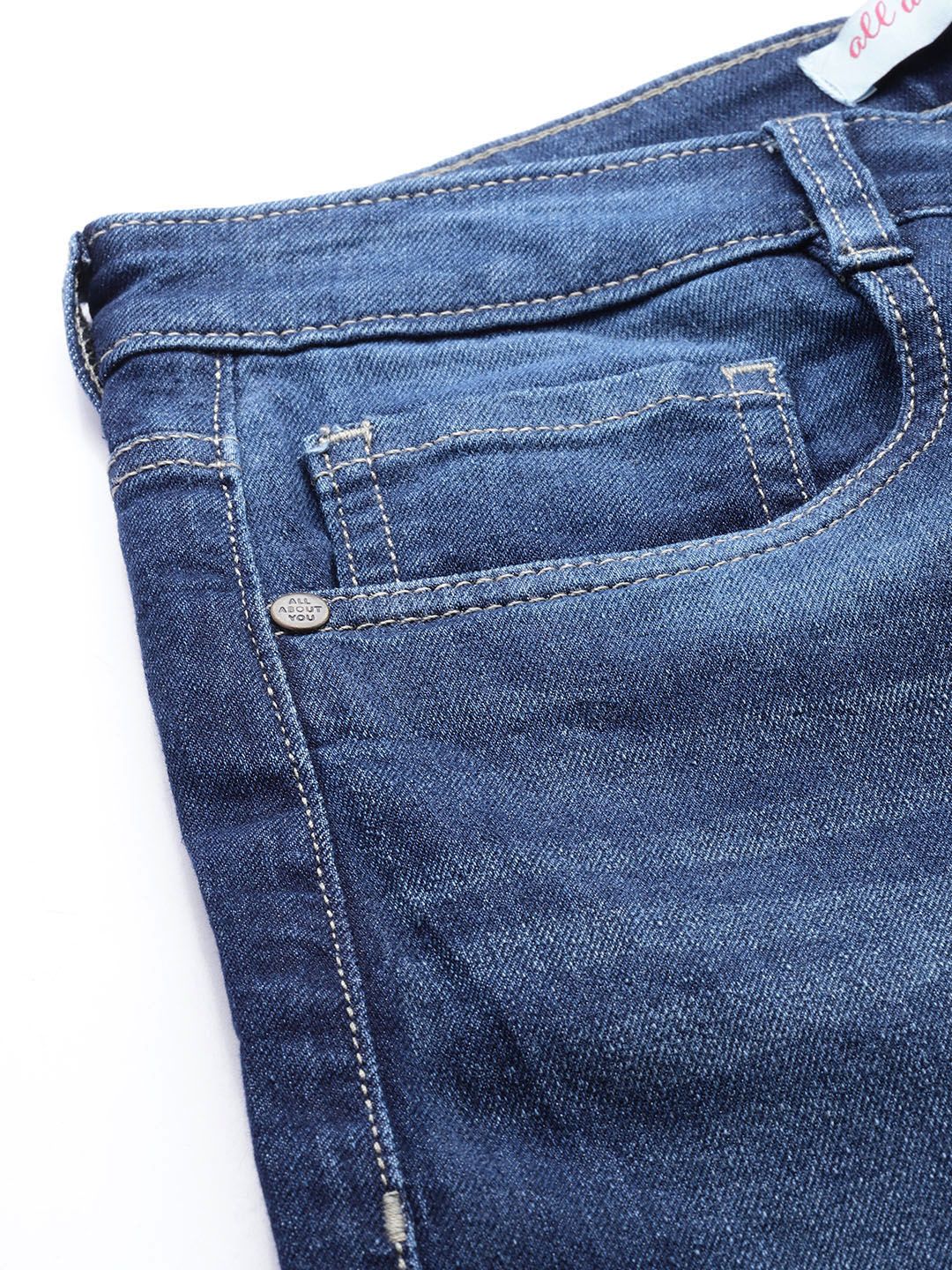 all about you Women Wide Leg Light Fade Stretchable Jeans