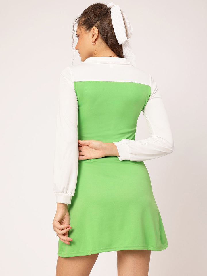 DressBerry Chic & Cheery Colourblocked Sheath Mini Dress