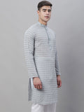 SOJANYA Thread Work Mandarin Collar Pure Cotton Kurta