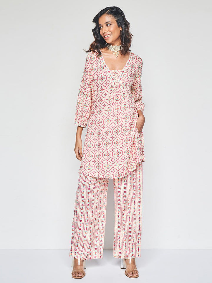 Global Desi Ethnic Printed Kurta with Palazzos