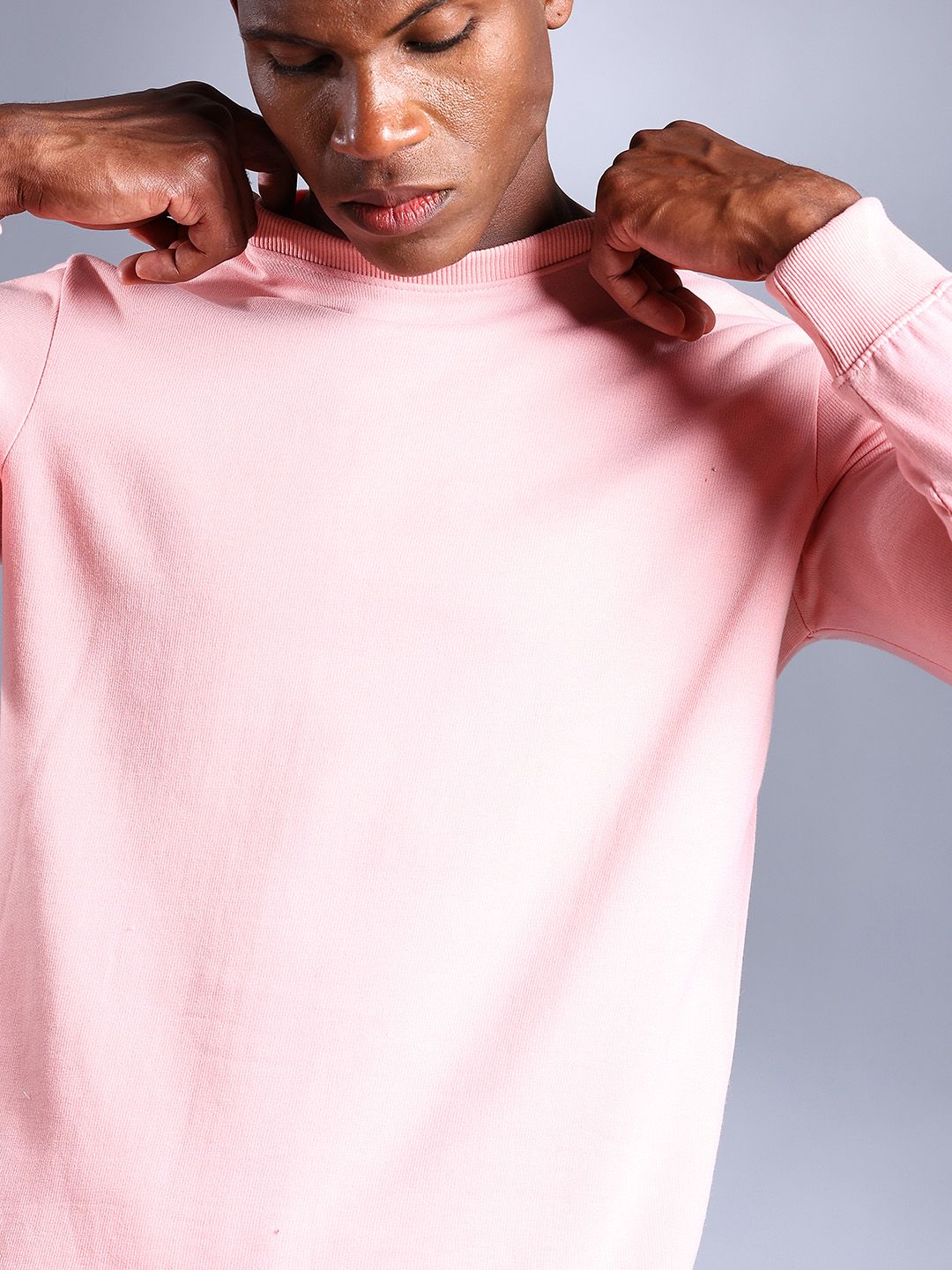 The Indian Garage Co Men Pink Solid Sweatshirt