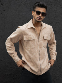 Powerlook Men Spread Collar Textured Cotton Casual Shirt