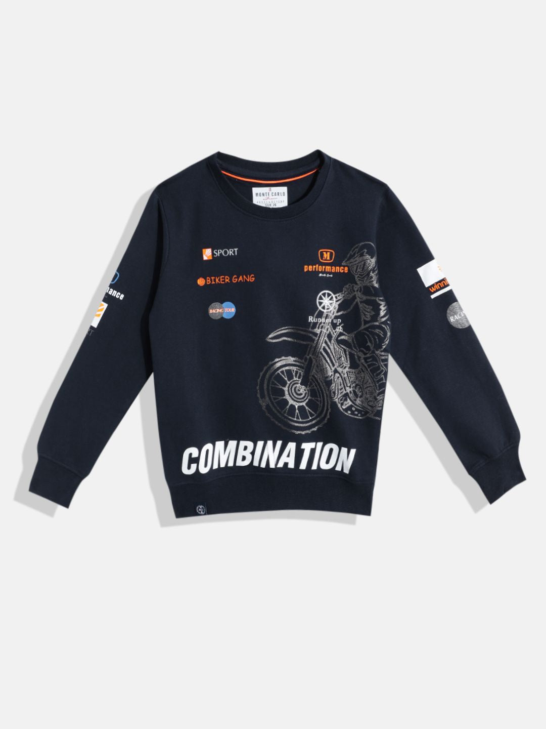 Monte Carlo Boys Cotton Graphic & Typography Printed Sweatshirt