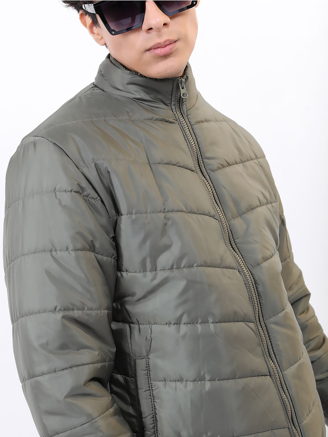 HIGHLANDER Men Olive Green Padded Jacket