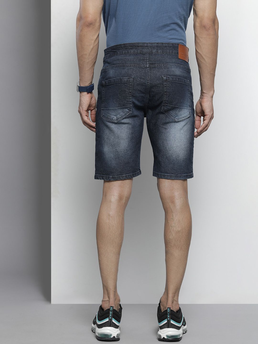 The Indian Garage Co Men Blue Slim Fit Denim Shorts