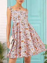 DressBerry Garden Glam Floral Print Satin-Finish A-line Dress