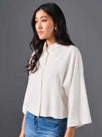 AND Flared Sleeve Shirt Style Top