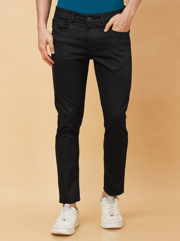 Being Human Men Mid Rise Solid Cropped Fit Chinos Trousers
