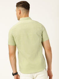 Thomas Scott Classic Cotton Linen Slim Fit Short Sleeves Casual Shirt