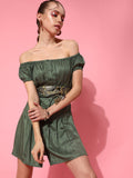 STREET 9 Women Lovely Olive Solid Dress