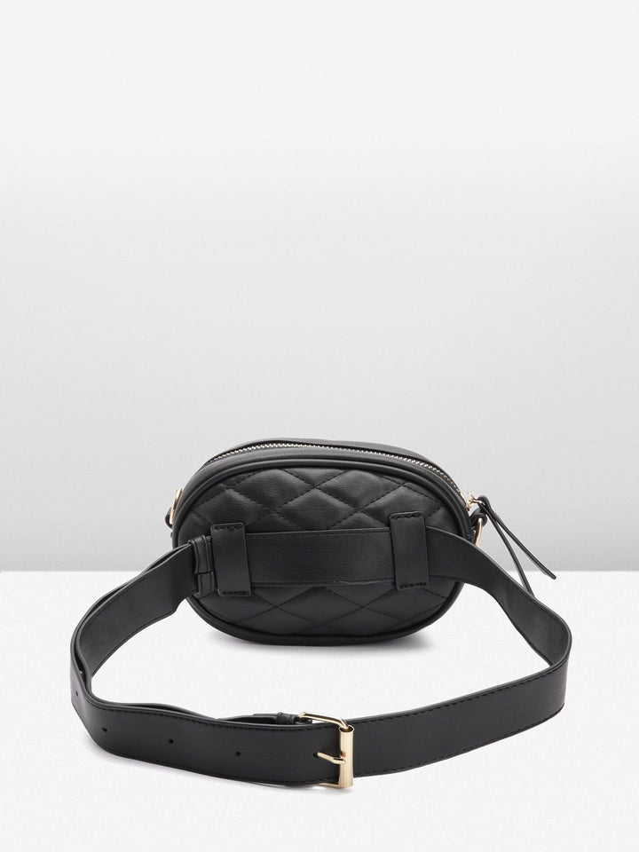 Lino Perros Geometric Textured Structured Sling Bag with Quilted Detail