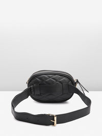 Lino Perros Geometric Textured Structured Sling Bag with Quilted Detail