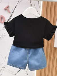 YK Girls Top with Shorts