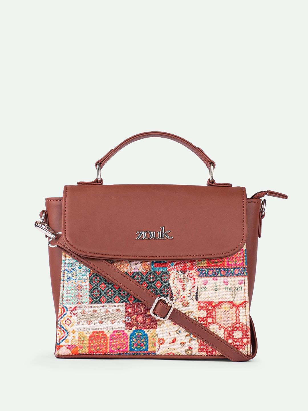 ZOUK Kutch Gamthi Ethnic Motifs Printed Structured Handheld Bag