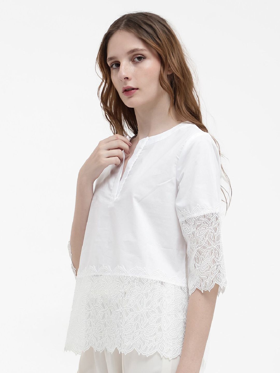 RAREISM Inna V-Neck Bell Sleeves Cotton Top