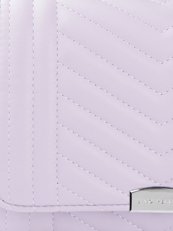 Lino Perros Women Lavender Quilted Structured Shoulder Bag