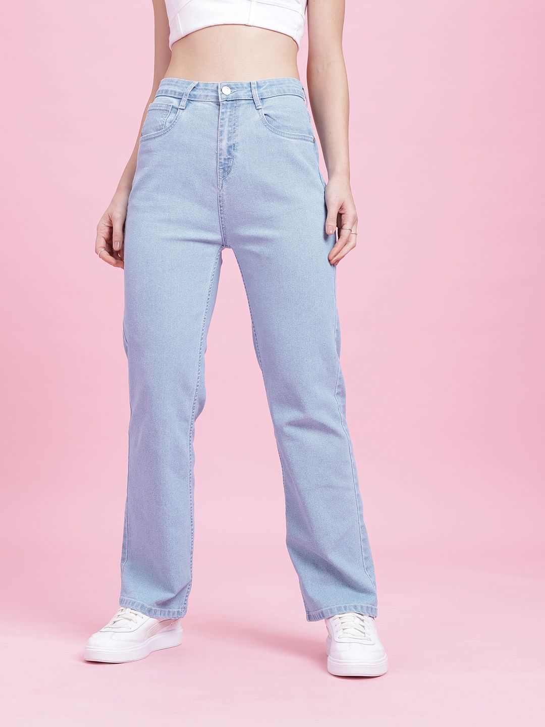 DressBerry Women Light Fade Stretchable Straight Fit Jeans