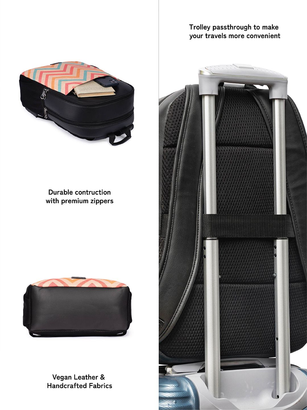ZOUK Unisex Geometric Printed Water Resistance Backpack Up to 16 inch