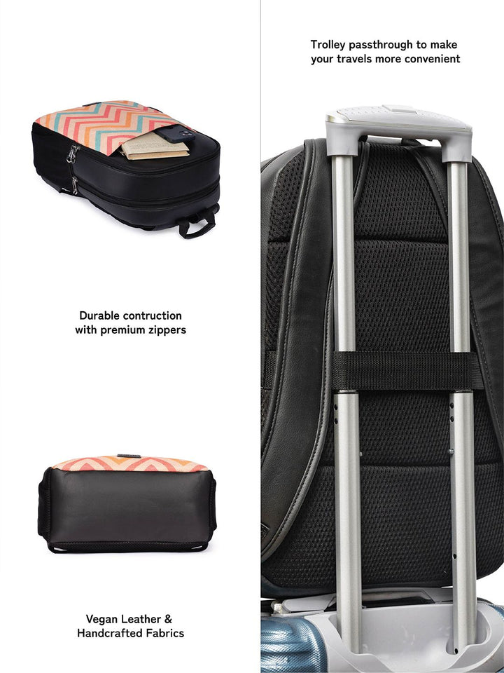 ZOUK Unisex Geometric Printed Water Resistance Backpack Up to 16 inch
