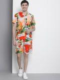 The Indian Garage Co Men Tropical Printed Short with Shirt